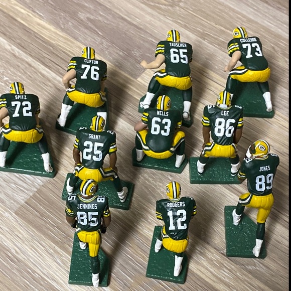 Green Bay Packers Vinatge mini figurines NFL football cake staring line up - Picture 9 of 9